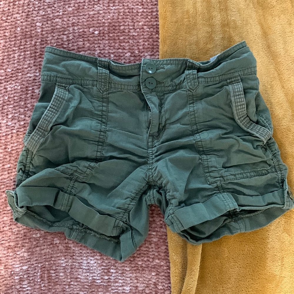True Craft green utility shorts